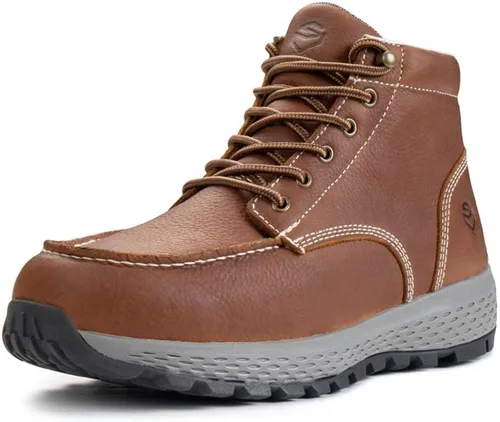 Miniatura 8 de SUREWAY Men's Lightweight Casual Soft Toe Work Boot - Moc Toe, Men's Construction Industry Safety Wedge Work Boot/Shoe - Black, Comfort Insole