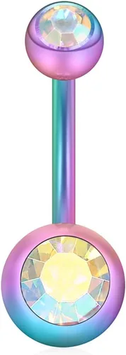 Miniatura 5 de Ruifan Piercing para ombligo con forma de bola de cristal de 0.49oz