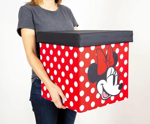Miniatura 3 de Disney Mickey & Minnie - Organizador de cubos de almacenamiento de 15 pulgadas con tapas, juego de 2 Contenedor de cesta de tela, organizador