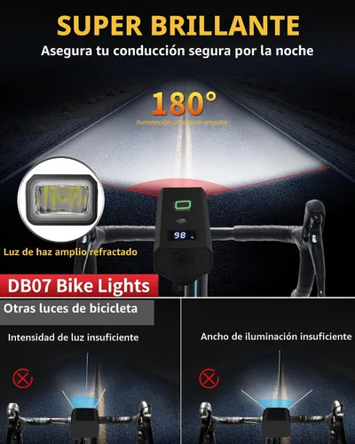 Miniatura 2 de DARKBEAM Luz para bicicleta, faros delanteros de bicicleta superbrillantes de alta luminosidad USB recargable, luces de ciclismo impermeables de 4