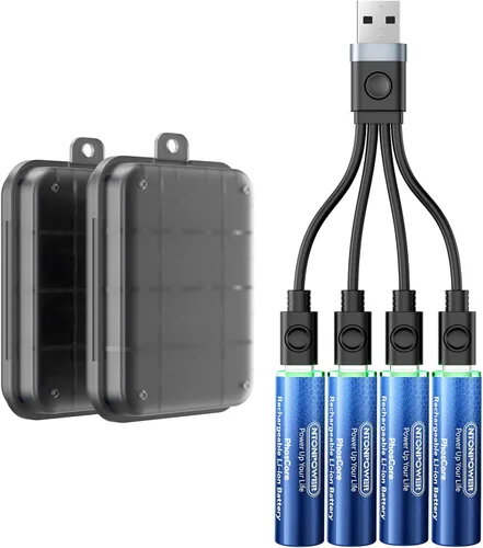 NTONPOWER Paquete de 8 baterías recargables de litio AA, baterías AA recargables USB C de carga rápida de 1.5 horas, ecológicas de más de 1500