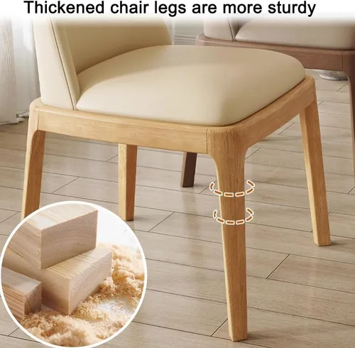 Miniatura 7 de Juego de 2/4 sillas de comedor, sillas de comedor de madera, silla tapizada para sala de estar, silla de vestíbulo sin brazos con respaldo curvo