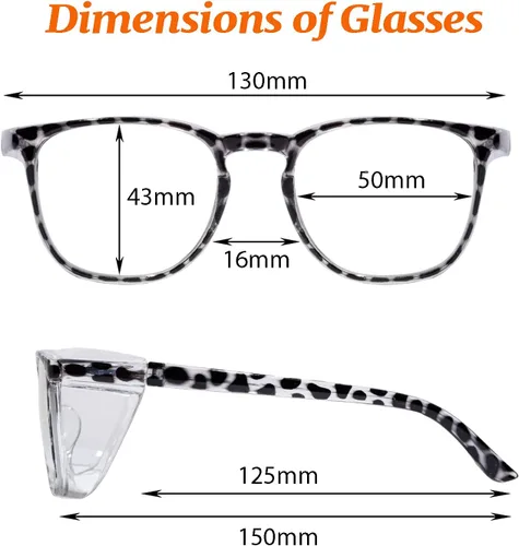 Miniatura 6 de Gafas de seguridad antivaho transparente con bloqueo de luz azul para protección ocular, gafas de enfermería para mujeres y hombres A1 Leopardo +