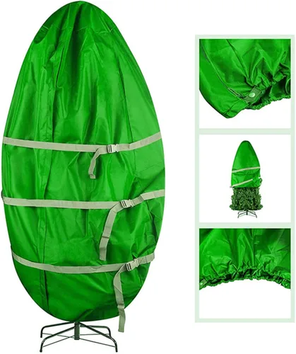 Miniatura 3 de Bolsas verticales de almacenamiento para árbol de Navidad, 210D, Oxford, para árbol de Navidad, con capacidad para hasta 9 pies, con dobladillo