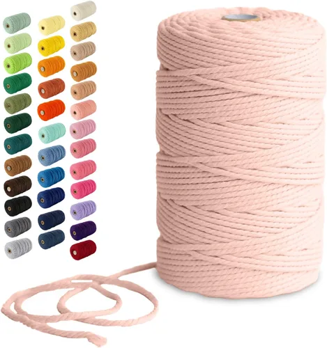 Miniatura 38 de Nook Theory - Cuerda de macramé de 3 mm, 220 yardas de cuerda de algodón, hilo de 4 mm y 5 mm, cuerda para manualidades, perfecta para colgantes