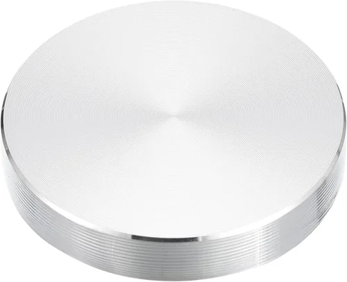 Miniatura 15 de uxcell M6 Rosca 0.787 in de diámetro de forma redonda de aluminio disco hardware 1pcs, aluminio círculo disco vidrio adaptador superior para mesa