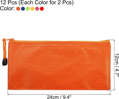 Miniatura 2 de PATIKIL Bolsas impermeables con cremallera, paquete de 12 bolsas A6 de bolsillo para archivos, accesorios de almacenamiento para suministros