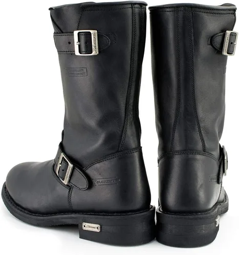 Miniatura 8 de Xelement 1440 - Botas de cuero para motocicleta de ingeniero negro (ancho y regular ancho)