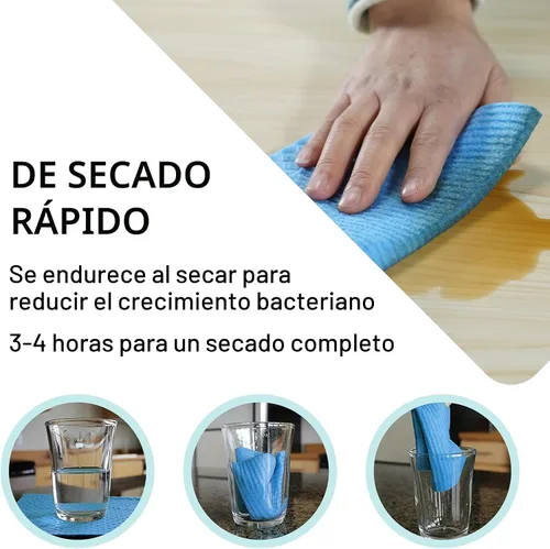 Miniatura 3 de Paños de esponja de celulosa sueca para platos, paquete de 10 paños de limpieza ecológicos, sin olor, reutilizables, para cocina, absorbente