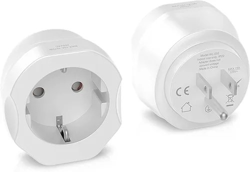 1 paquete de adaptador de enchufe europeo a estadounidense, adaptador VINTAR UE a EE.UU., convertidor de viaje de Europa a Estados Unidos para la