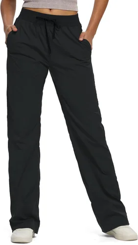 SEVEGO Pantalones de entrepierna alta para mujeres de 76,2 cm/81,28 cm/86,36 cm/91,44 cm, ligeros para estudio de baile, con arrugues, pantalones de