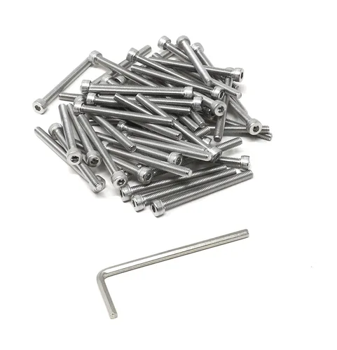 Miniatura 136 de iexcell 25 piezas M4 x 60/65/70/75/3.150 in paso de rosca 0.028 in acero inoxidable 304 cabeza hexagonal Tornillos Tornillos surtido Kit