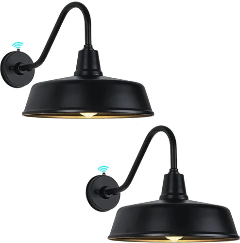 Miniatura 8 de Luz de Granero con Cuello de Ganso para Exteriores - Aplique de Pared Exterior para Casa de Campo, Sensor de Anochecer a Amanecer, Puerta Principal