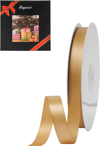 Miniatura 45 de LIUYAXI Cinta de Satén Dorada de Doble Cara 1/4" X 50 Yardas, Cintas Perfectas para Manualidades, Envoltura de Regalos, Fabricación de Lazos y Más