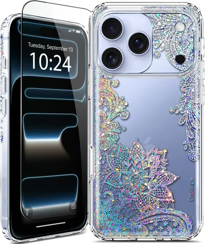 Miniatura 9 de Funda para iPhone 16, con protector de pantalla, linda para mujeres y niñas, funda protectora de grado militar de 10 pies para iPhone 16, funda