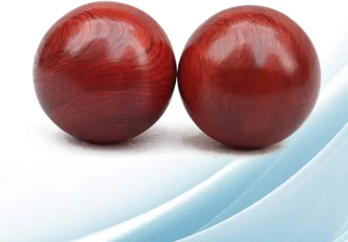 Miniatura 7 de Milisten Bolas de madera Baoding de madera, bolas de ejercicio de salud, bolas de masaje de salud china de madera, bola de artesanía de madera