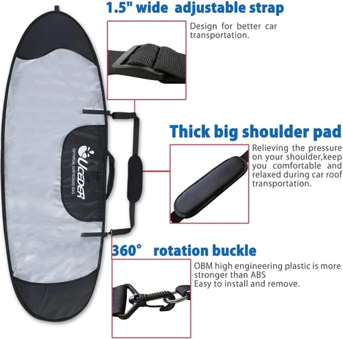 Miniatura 5 de Funda para tabla de surf y bolsa de almacenamiento para tabla de surf para viajes al aire libre, bolsa para tabla de surf de 5'0"-9'10", máxima