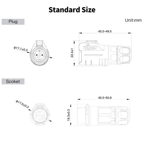 Miniatura 5 de CNLINKO LP-12 Conector de 2 pines IP68 Enchufe eléctrico circular impermeable para equipos al aire libre Maquinaria industrial solar DC 12V M12 2-8