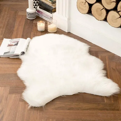 Miniatura 48 de MIULEE Alfombra de Piel de Oveja Sintética de 3 x 5 Pies, Alfombras de Área Mullidas de Lujo - Alfombra Decorativa Shag Súper Suave para Dormitorio