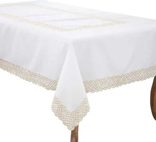 Miniatura 4 de Saro Lifestyle Camino de mesa bordado trenzado, 16"x72", dorado
