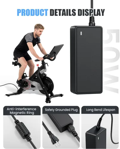 Miniatura 3 de Adaptador de corriente de cargador de 12V 4.17A compatible con consola de bicicleta estática Peloton PLTN-RB1VO, RB1V1, RB1VQ, cable de alimentación