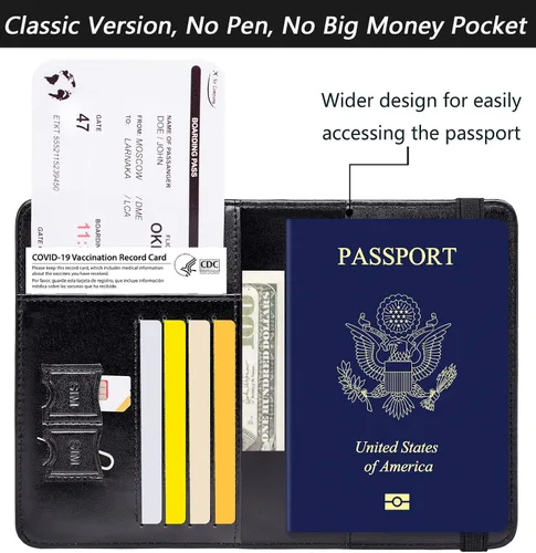 Miniatura 3 de Funda para pasaporte con bloqueo RFID de piel organizador de documentos de viaje