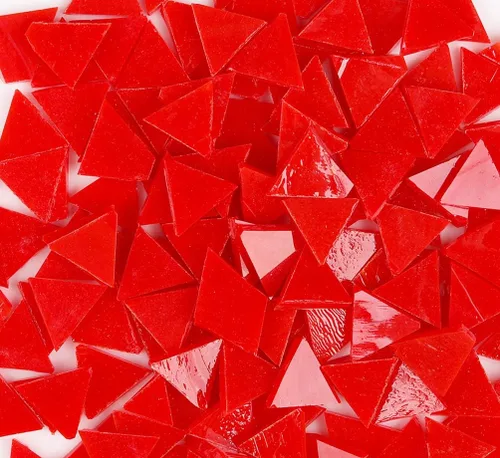 Miniatura 13 de Azulejos de mosaico de 7.05 oz – Surtido de mosaico triangular – Azulejos de mosaico de colores mixtos de 0.6 x 0.6 pulgadas, vidrieras – Marrón