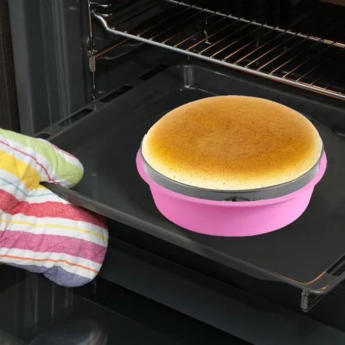 Miniatura 7 de 4 piezas de bandeja de baño de agua para tartas de queso, protector de molde de silicona desmontable con espátula de liberación de pasteles