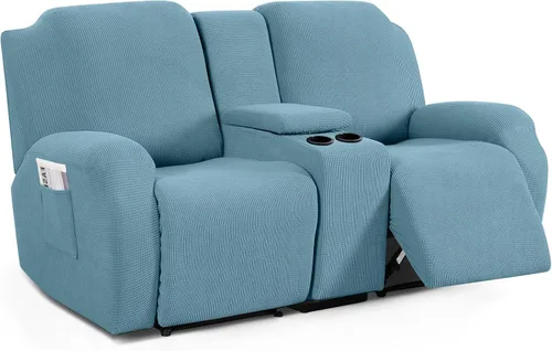 Miniatura 15 de TAOCOCO Funda para Sillón de Dos Plazas Reclinable con Consola Central, Funda Elástica para Sillón de Dos Plazas para Sofá Reclinable de 2 Asientos