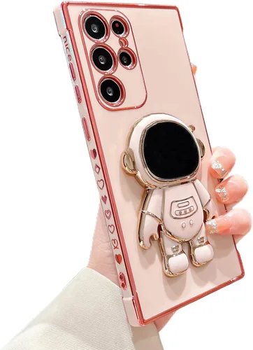 Miniatura 11 de phylla Funda de teléfono para Samsung Galaxy S22 Ultra de 6.8 pulgadas, funda de teléfono con soporte de astronauta chapado de lujo con bonito