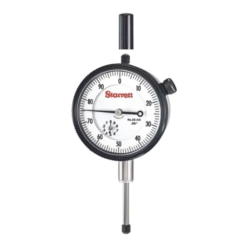 Miniatura 15 de Starrett Indicador de Cuadrante Serie 25 con Rodamientos de Rubí y Oreja en el Centro Posterior - Carátula Blanca, Rango de 0-.025", Cuadrante