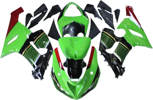 ABS Plásticos Negro Verde Rojo Carenado Kit Para Kawasaki 2005 2006 ZX6R Ninja 636 05 06 ZX-6R ZX636R Inyección Motocicleta Carenados Completo