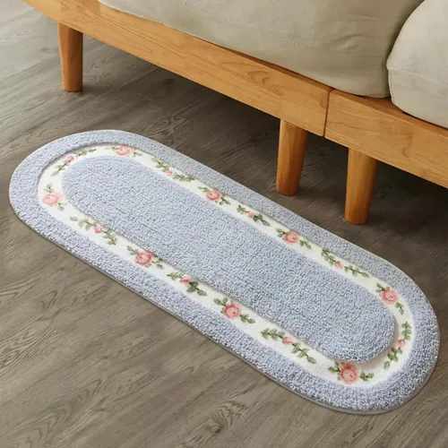 Miniatura 4 de Abreeze Alfombra rosa para sala de estar y dormitorio, antideslizante, ultrasuave, lavable y absorbente, 17.71x49.21 pulgadas, color azul