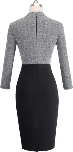 Miniatura 3 de Homeyee Vestido de manga corta, para iglesia y negocios, B430, para mujer