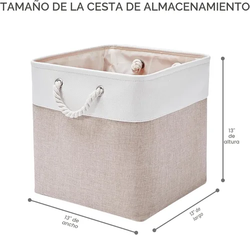 Miniatura 3 de Cubos de Almacenamiento de 13 x 13 Pulgadas, Paquete de 6 Cubos de Almacenamiento para Estantes, Contenedores de Almacenamiento de Tela Plegables