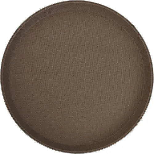 Miniatura 5 de Winco Bandeja de fibra de vidrio premium de 26" x 22", antideslizante, marrón, ovalada