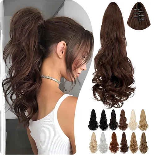 Miniatura 26 de Extensión de cola de caballo de 18 pulgadas, 20 pulgadas, larga, rizada, ondulada, recta, con clip, de aspecto natural, extensión de cabello