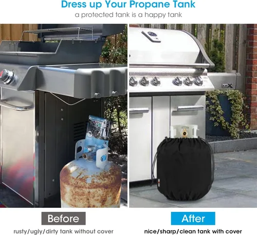 Miniatura 2 de Unicook Cubierta de tanque de propano de 20 libras, cubierta de cilindro de tanque de gas resistente al agua para exteriores con cordones