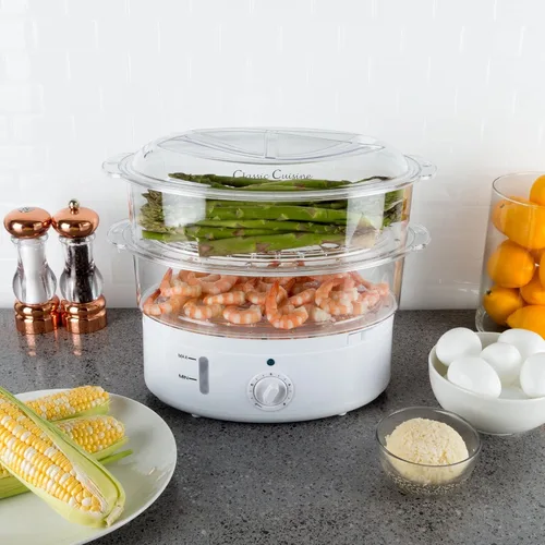 Olla arrocera con cesta de vapor, olla de arroz a vapor para verduras, aparato de vapor eléctrico de 6.3 cuartos de galón con temporizador para