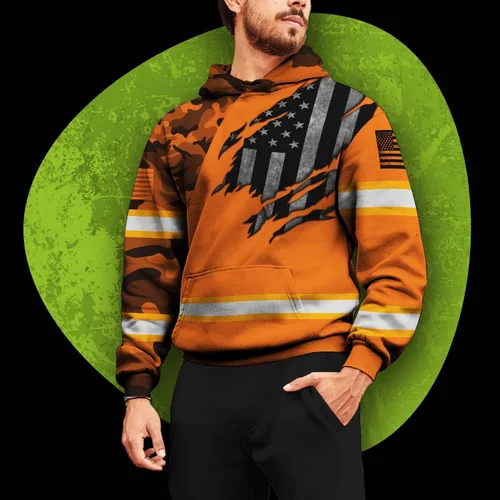 Miniatura 4 de Ropa de trabajo de seguridad con nombre personalizado de alta visibilidad para trabajadores, corredores, camioneros, patrióticos