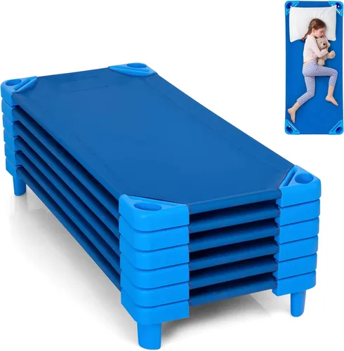 KOTEK Catres apilables para niños, catres portátiles para niños pequeños, 52 pulgadas de largo x 23 pulgadas de ancho, listas para montar, ahorro de