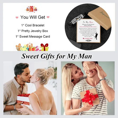 Miniatura 6 de Regalos de cuero para papá, regalo de cumpleaños, novio, marido, nieto, hermano, hijo, para el día de San Valentín, Navidad, graduación, joyería