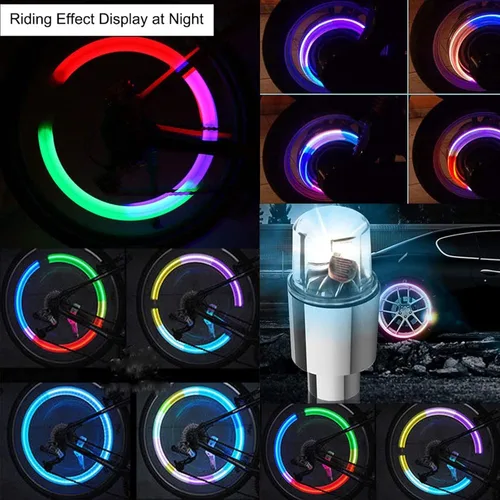 Miniatura 3 de 20 Pack de tapas de válvula de luz LED para neumáticos de coche, ruedas y conjuntos, luces de neumáticos de bicicleta, motocicleta, luz de válvula