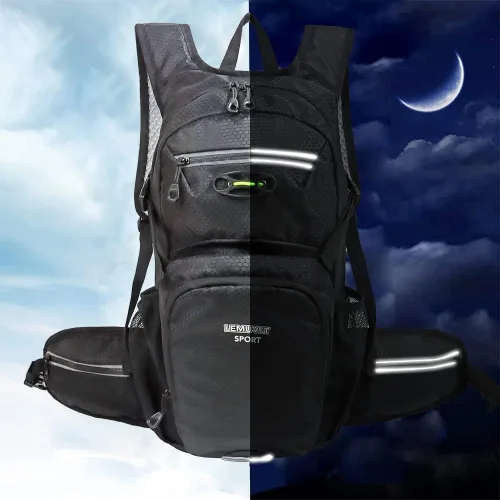 Miniatura 7 de Mochila de senderismo impermeable para ciclismo, 15L, ligera, duradera, para esquí, snowboard, correr, ciclismo MTB Negro