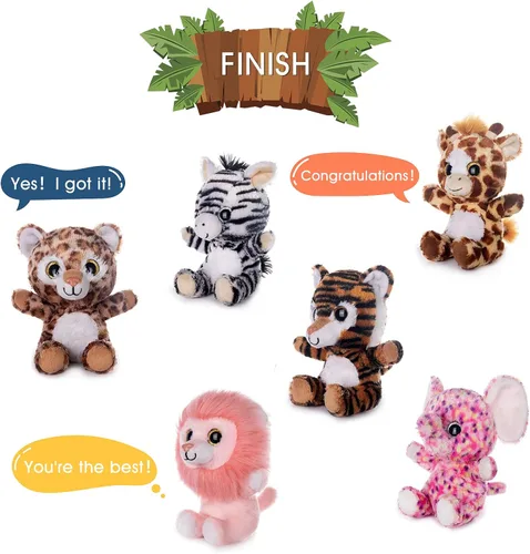 Miniatura 5 de My OLi Juego de juguetes de peluche de Navidad, 6 unidades de animales de peluche suaves de alta calidad, personajes navideños con Papá Noel, muñeco