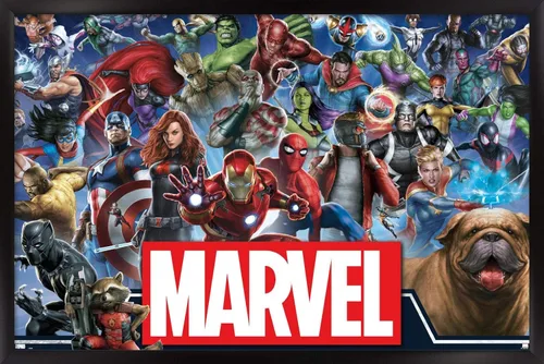 Miniatura 8 de Trends International Marvel Comics - Póster de pared de héroes del universo Marvel, 14.725 x 22.375 pulgadas, versión enmarcada de madera de granero