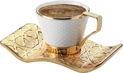 Miniatura 2 de DEMMEX Juego de tazas de café y café expreso bosnio griego turco para 6 – 18 piezas, tazas demitasse de porcelana (2.6 onzas/2.7 fl oz) con soportes