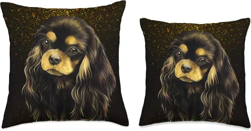 Miniatura 3 de King Charles Spaniel Gifts King Charles Spaniel, Black and Tan Cavalier - Almohada (16.0 x 16.0 in), multicolor