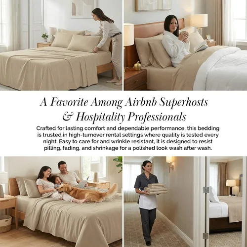 Miniatura 7 de Southshore Fine Living, Inc. Juego de sábanas Split King de 7 piezas para cama ajustable, sábanas King con bolsillo extra profundo de 21 pulgadas