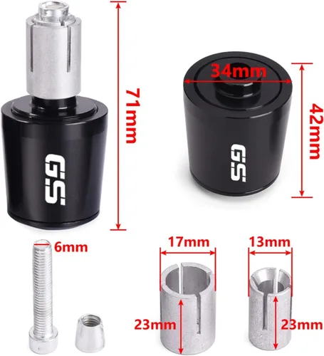 Miniatura 2 de Empuñaduras de manillar de motocicleta de 7/8 pulgadas, 0.866 in, tapones de extremo de barra para BMW R1200GS ADV R 1200 GS LC R1250GS GSA F800GS